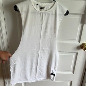 White gymshark cut off tank